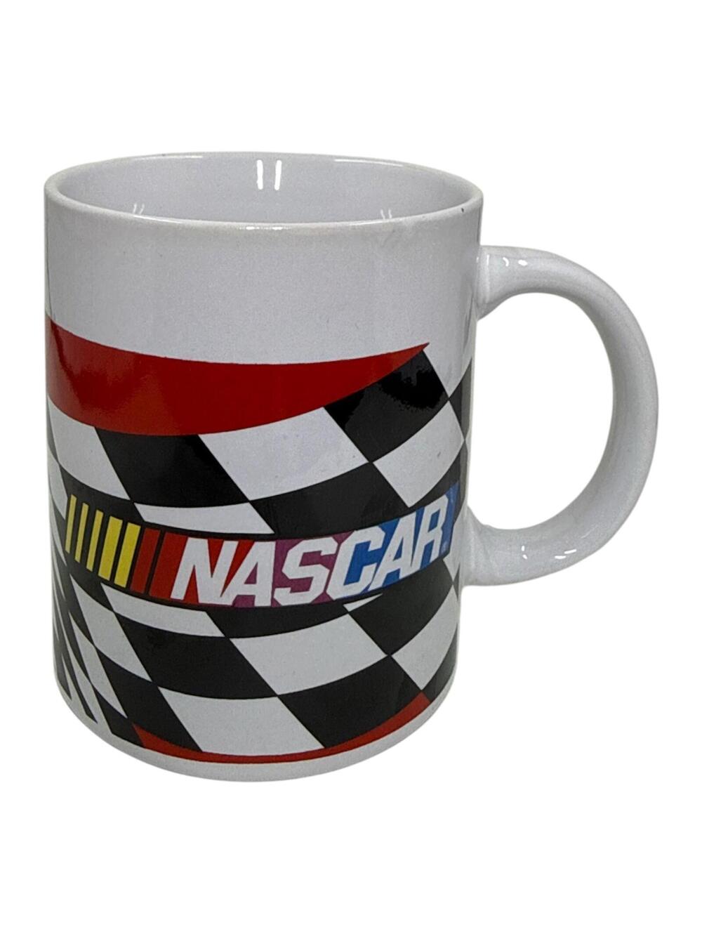 Vintage NASCAR Checkered Flag Ceramic Coffee Mug